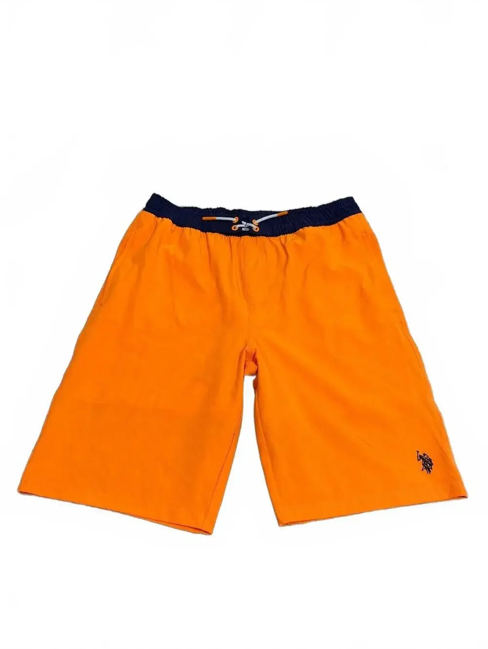 U.S. Polo Assn. Boy’s Orange Swim Trunks with Navy Waistband Boys XXL